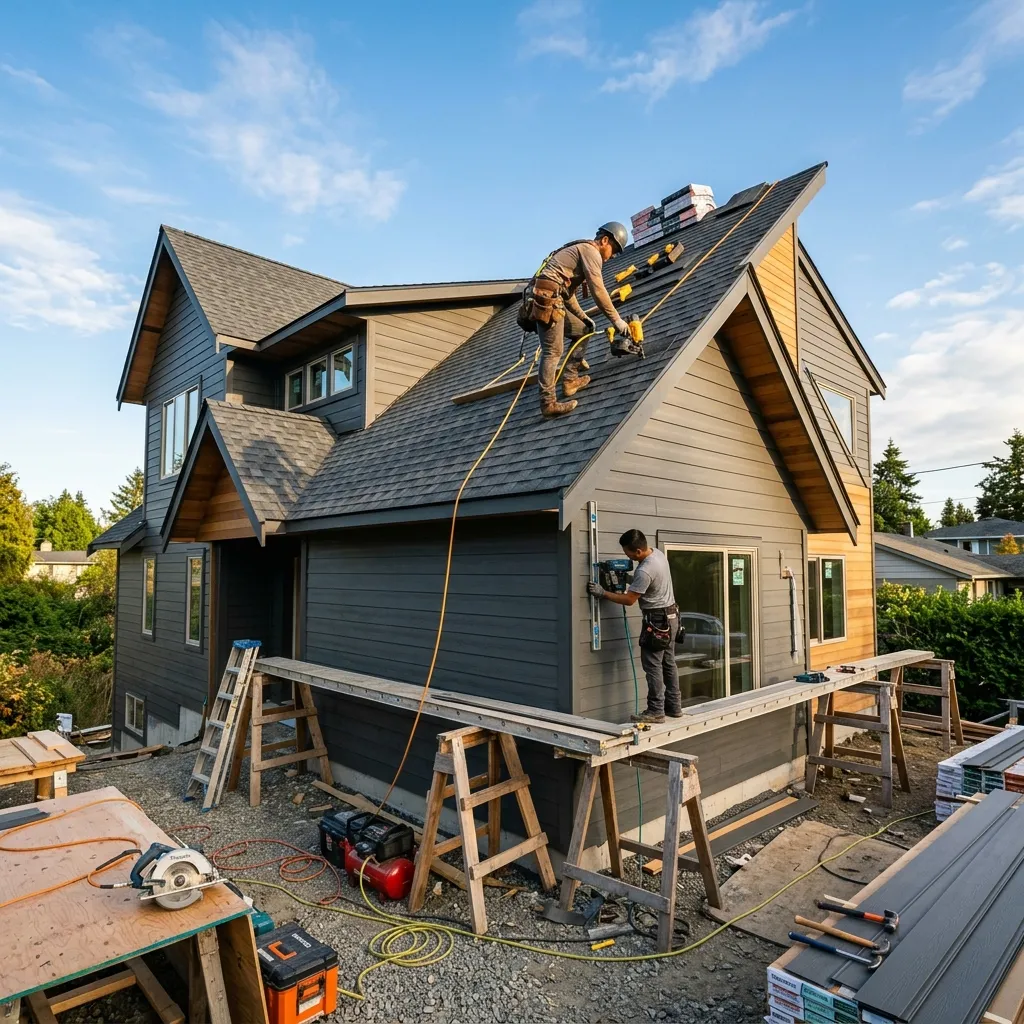 DB Enterprises roofing and exterior construction project
